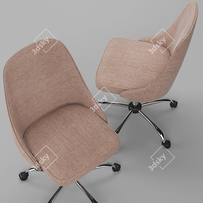 Adjustable Fabric Upholstery Office Chair 3D model image 2