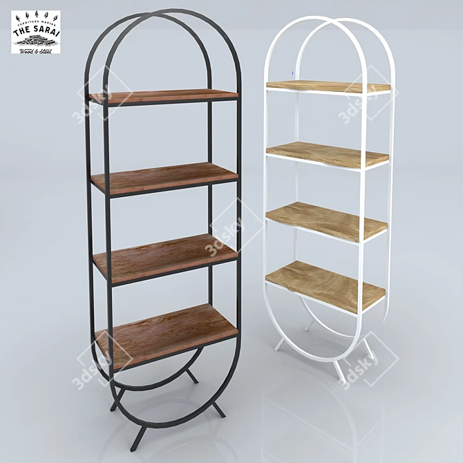 Circular Plywood Rack | Stylish Loft Design 3D model image 1