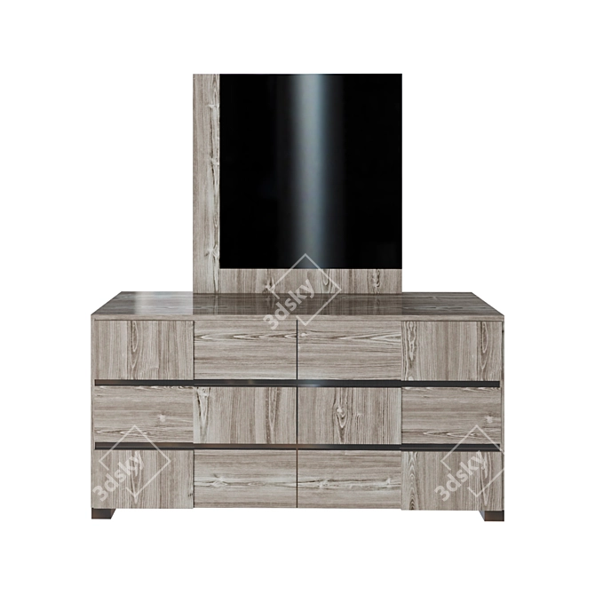 Italian Grey Lacquer Dresser 3D model image 1