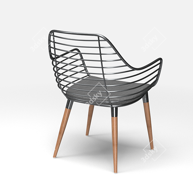 Phuket Metal Framed Dining Chair 3D model image 2