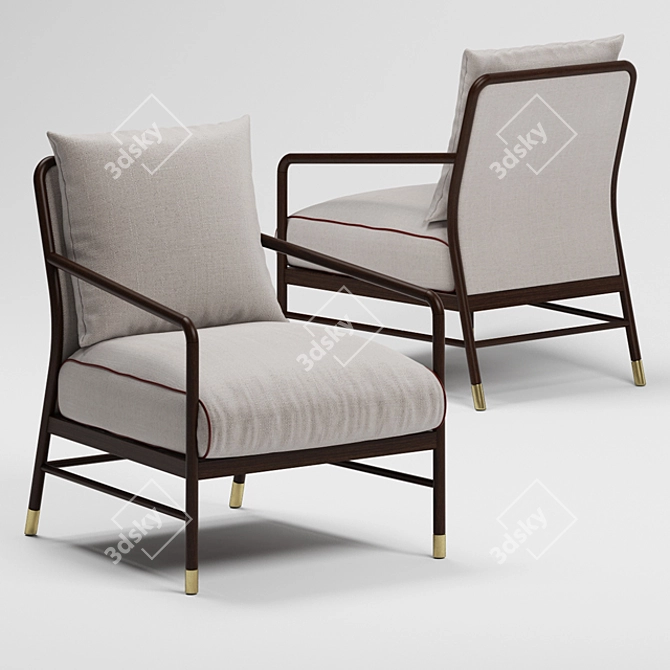 Elegant Rover Lounge Chair 3D model image 1