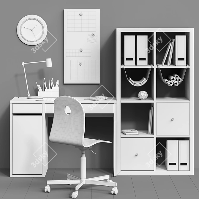 Modern Workspace Set 3D model image 3