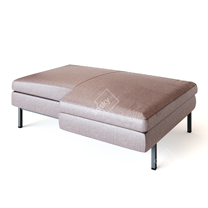 Sleek Leather Bench 3D model image 1