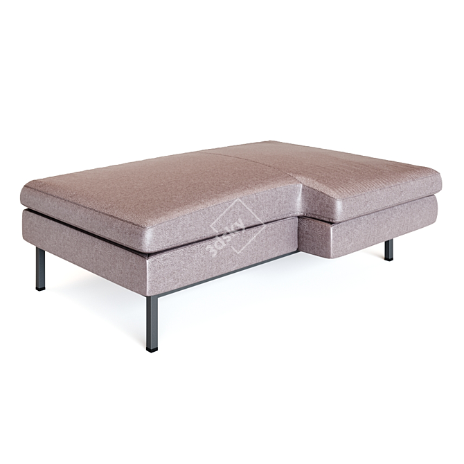 Sleek Leather Bench 3D model image 2