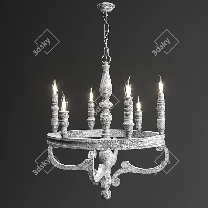 Westbrook 6-Light Chandelier, Elegant Illumination 3D model image 1