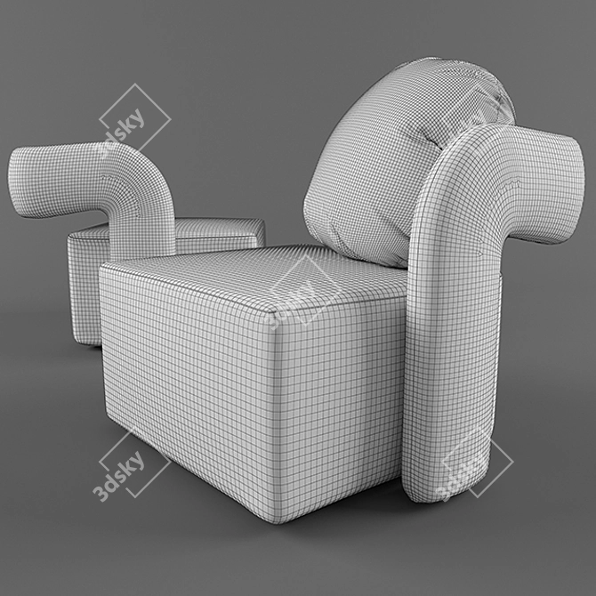 Versatile Virgola Armchair: Stylish Comfort for Any Space 3D model image 3