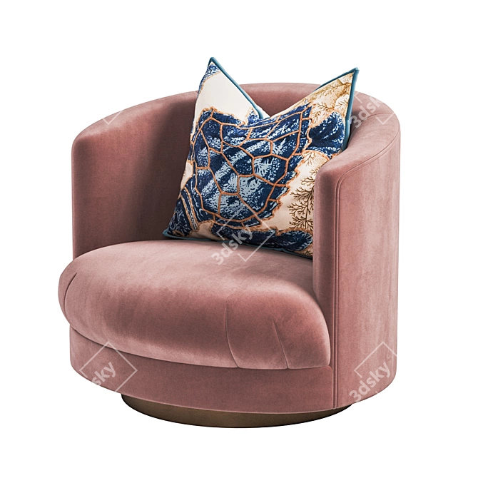 Retro Swivel Tub Chair: 1960s Vintage 3D model image 1