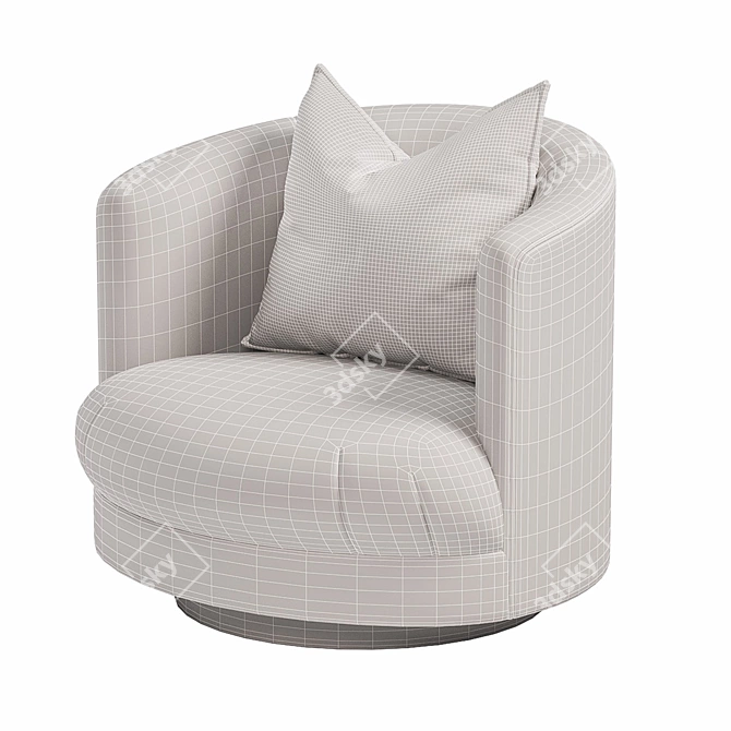 Retro Swivel Tub Chair: 1960s Vintage 3D model image 3