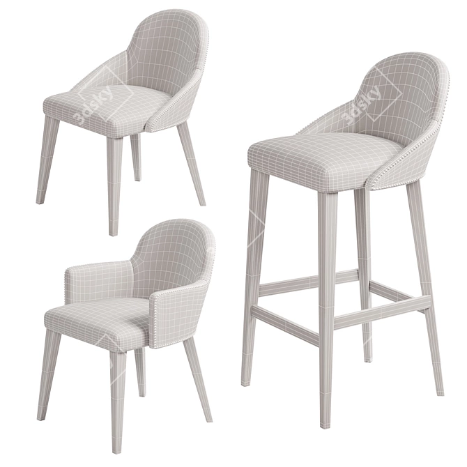 Adele Chair Collection: Classic Elegance 3D model image 3