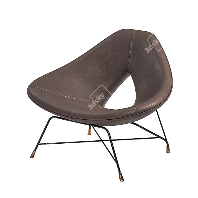 Italian Mid-Century Modern Cosmos Armchair by Augusto Bozzi 3D model image 1