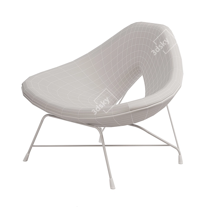 Italian Mid-Century Modern Cosmos Armchair by Augusto Bozzi 3D model image 3