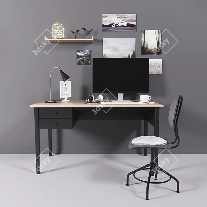 Modern Office Set: ARKELSTORP 3D model image 1