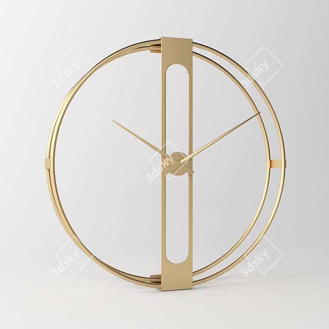 Luxury Gold Clip Wall Clock 3D model image 1