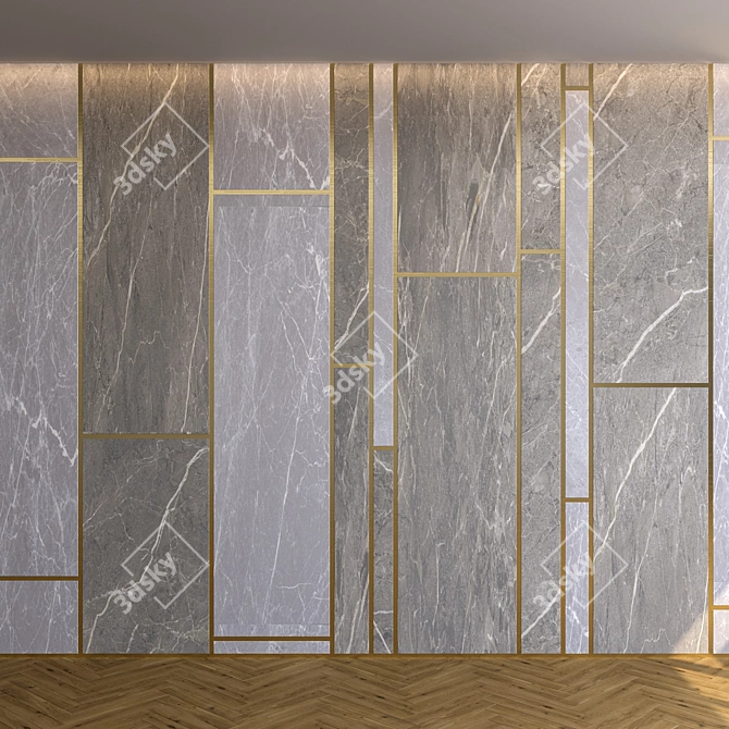 Luxury Marble Wall Panel Set 3D model image 1