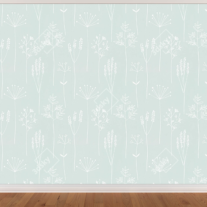 Seamless Wallpaper Set with 3 Colors 3D model image 3