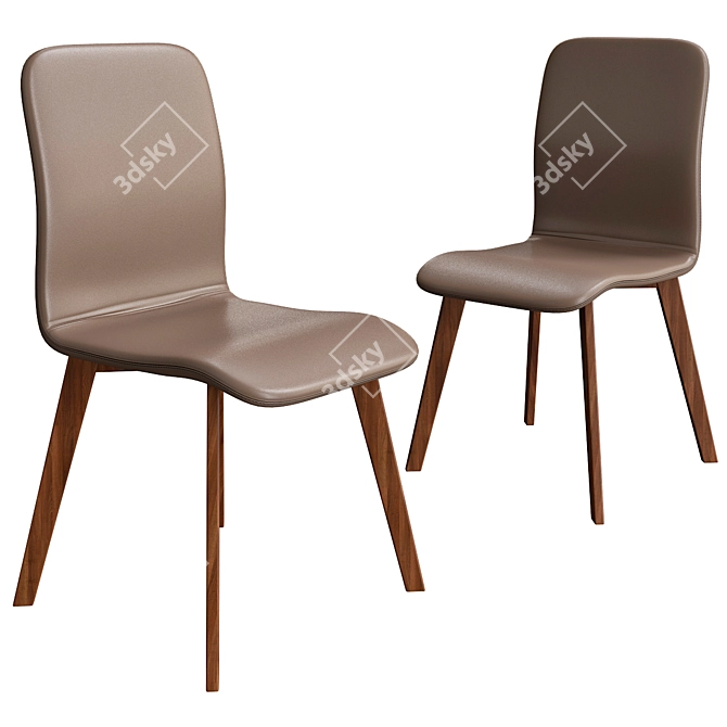 Elegant Lara Leather Chair 3D model image 1