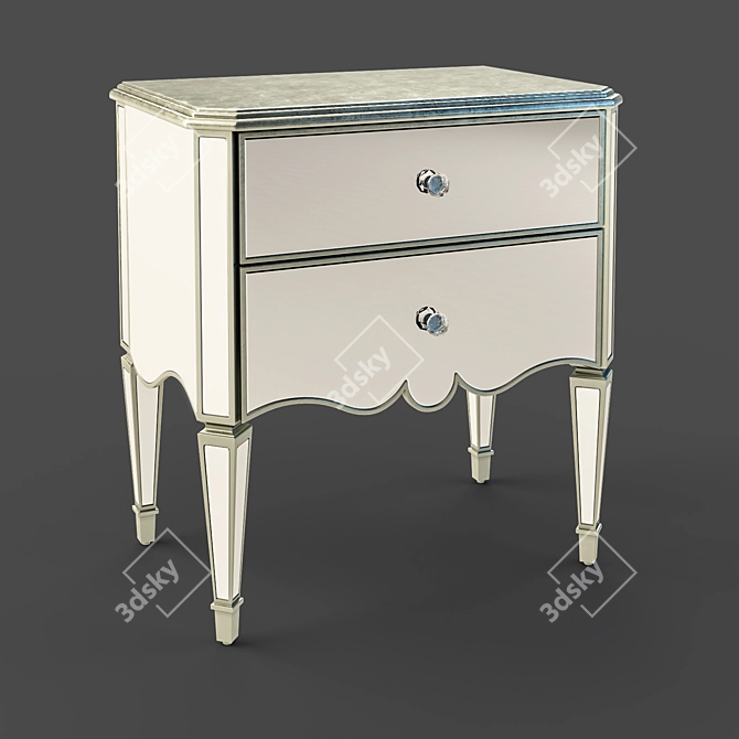 Reflective Glamour Bedside Table 3D model image 1