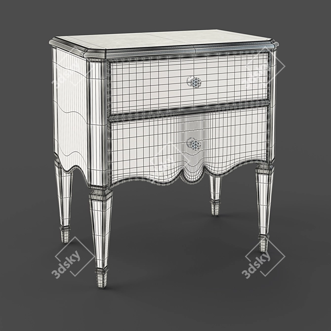 Reflective Glamour Bedside Table 3D model image 3