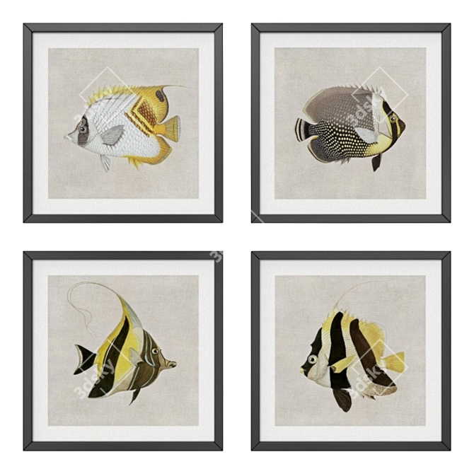 Tropical Fish: Nautical Wall Art 3D model image 1