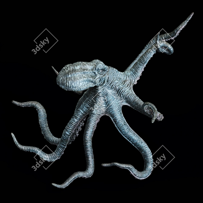 Bronze Octopus Sculpture 3D model image 2