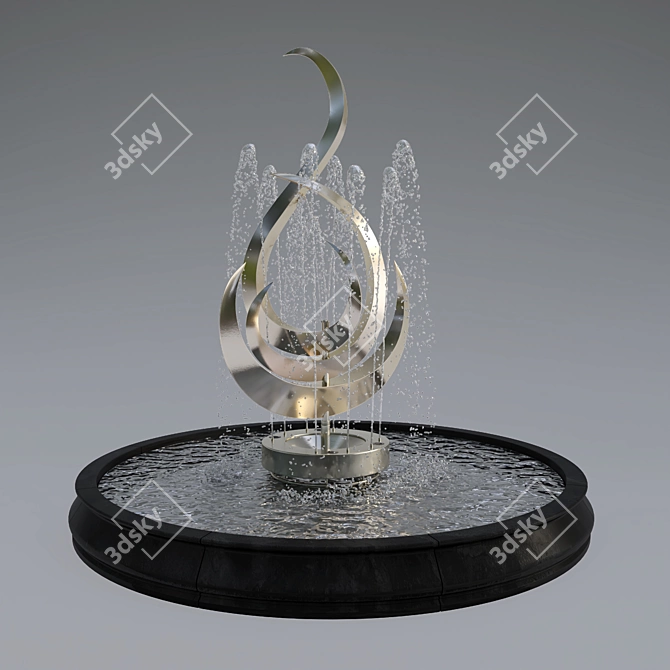 Virtual Water Fountain: Real Flow 3D model image 3