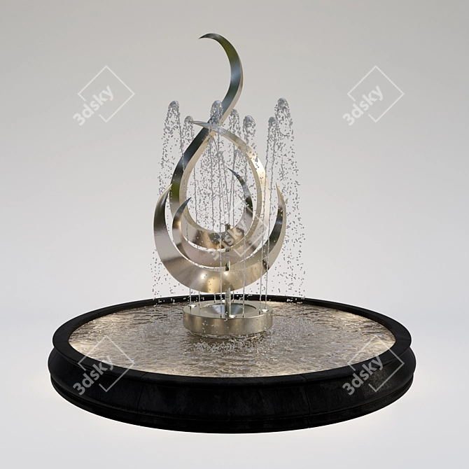 Virtual Water Fountain: Real Flow 3D model image 1