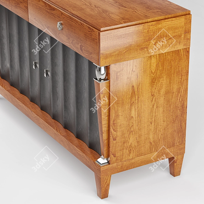 Elegant Heritage Sideboard - Red Alder & Cherry 3D model image 2