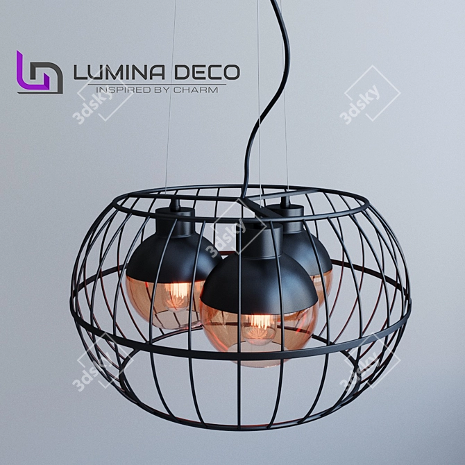 Deco Opnis Black Pendant Lamp 3D model image 2