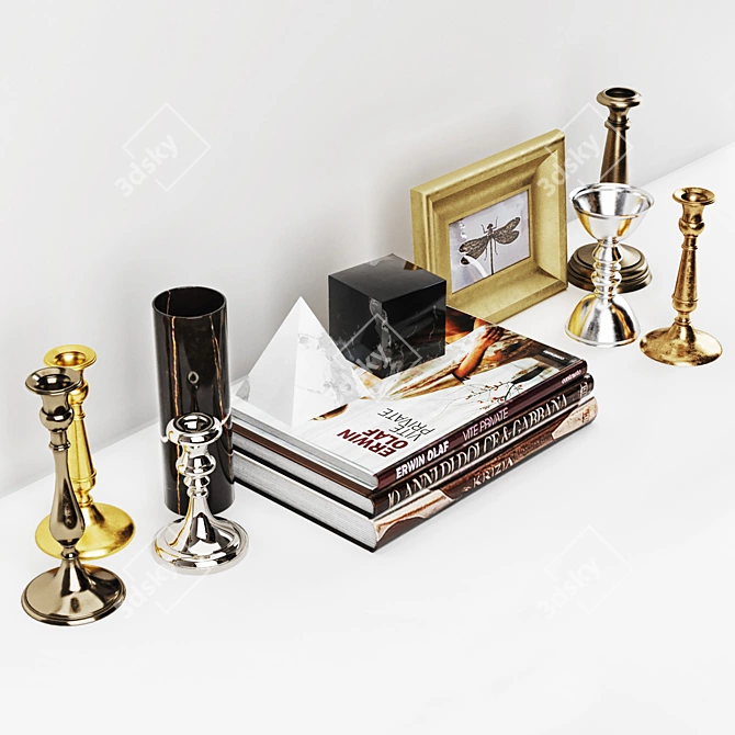 Elegant Contemporary Decor Set 3D model image 1