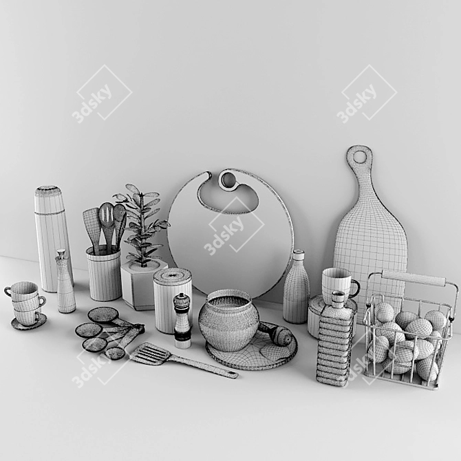 Essential Kitchen Gadgets: Convenient Accessory Set 3D model image 3