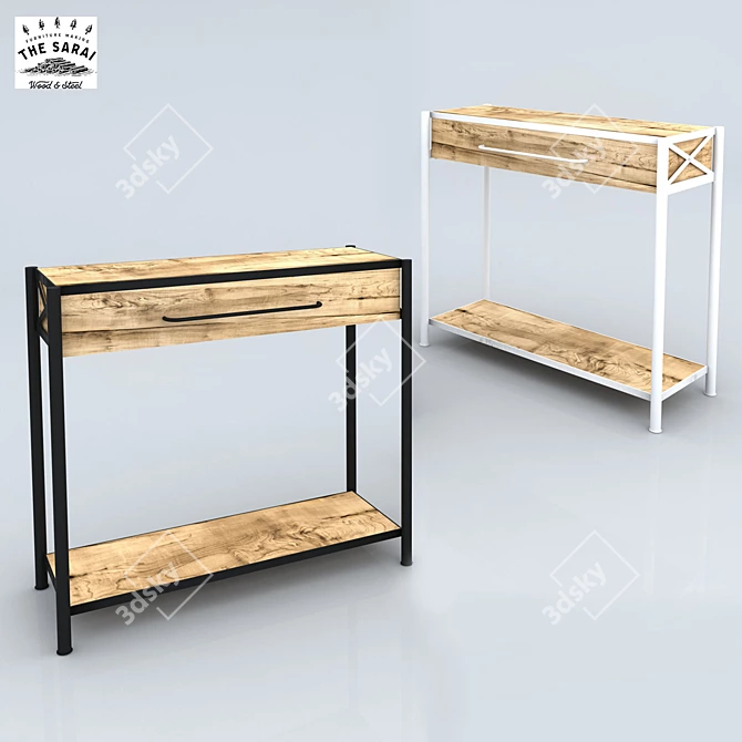  "New York" Oak Console Table 3D model image 1