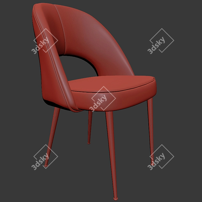 Modern Blue & Antique Brass Dining Chair Set 3D model image 3