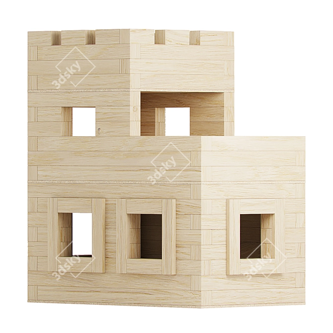 Wooden Outpost Constructor: 151-Piece Model Set 3D model image 2