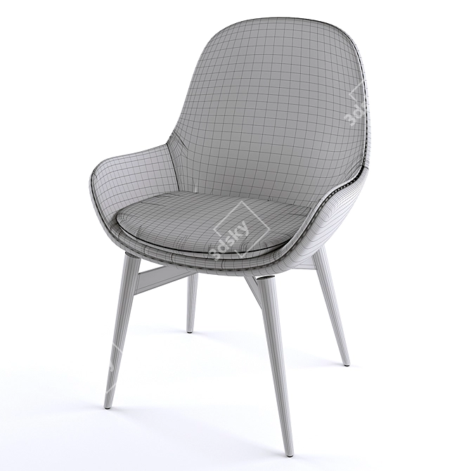 Elegant Dining Chair: Stylish and Comfortable 3D model image 3