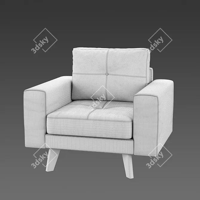 Eleganza Velvet Armchair 3D model image 2