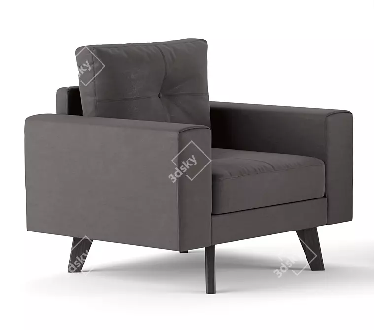 Eleganza Velvet Armchair 3D model image 3