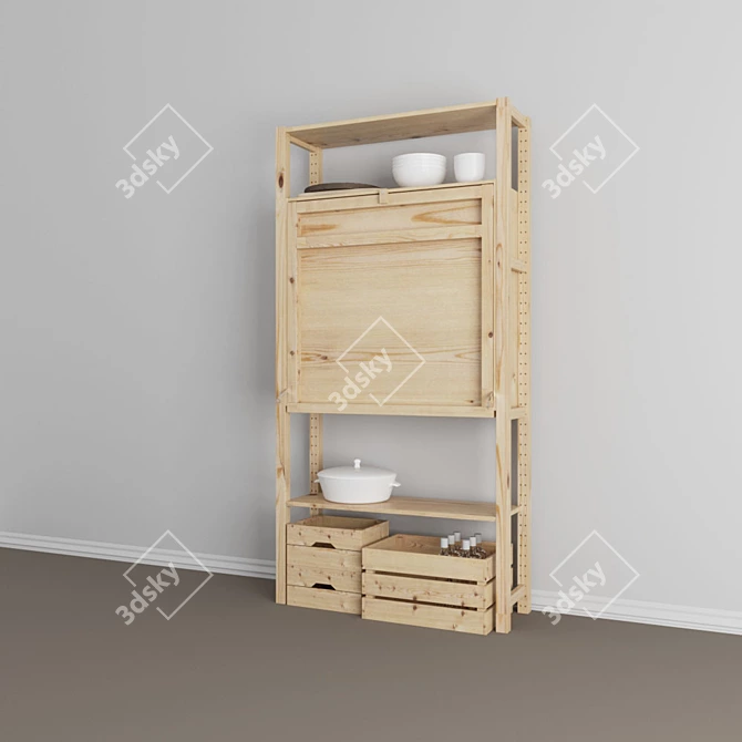 Ikea IVAR Folding Table - Space-saving Solution 3D model image 2