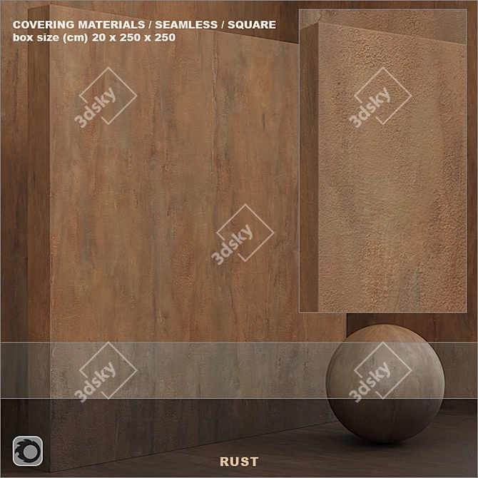 Seamless Plaster & Rust Plate Set 3D model image 1