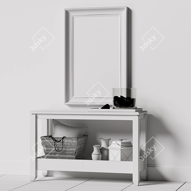 Havsta Console Table with Hemnes Mirror 3D model image 3