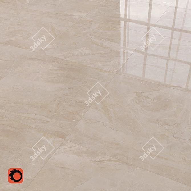 Beige Marble Meloren Floor Tile 3D model image 1