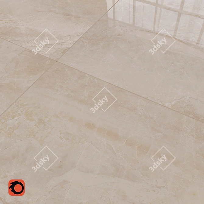 Beige Marble Meloren Floor Tile 3D model image 3