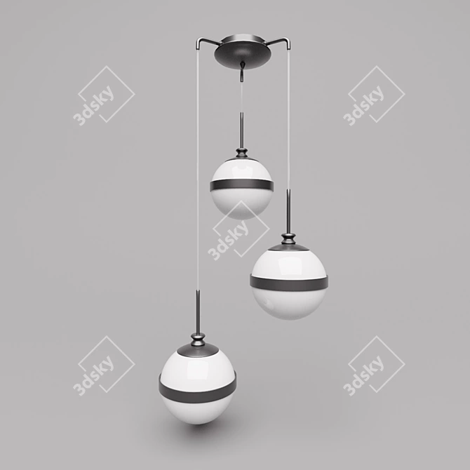 Globo 813137: Elegant Black Pendant 3D model image 1