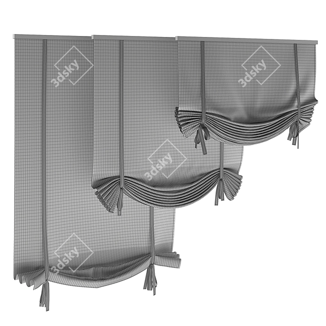 Title: Elegant Roman Blinds 3D model image 3