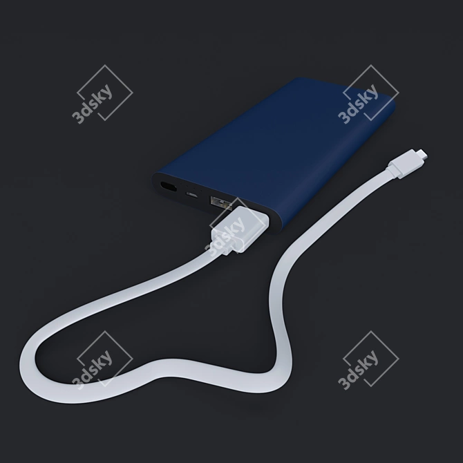 Xiaomi 10000mAh Power Bank: Sleek & Reliable Charging 3D model image 1