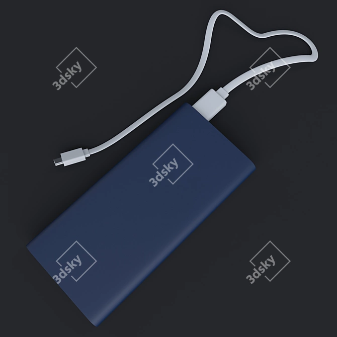 Xiaomi 10000mAh Power Bank: Sleek & Reliable Charging 3D model image 2