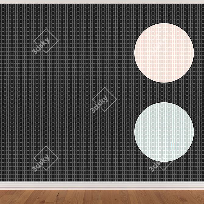 Seamless Wallpaper Set with 3 Colors 3D model image 1