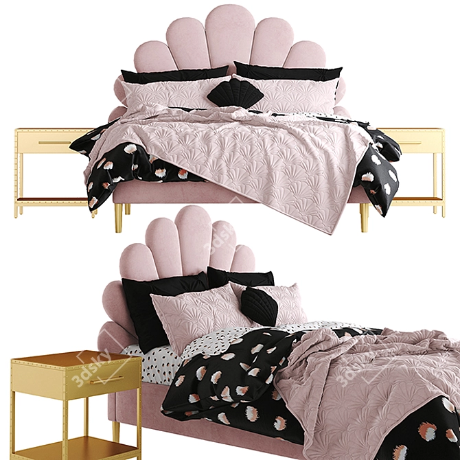 The Emily Meritt Shell Bed 3D model image 1