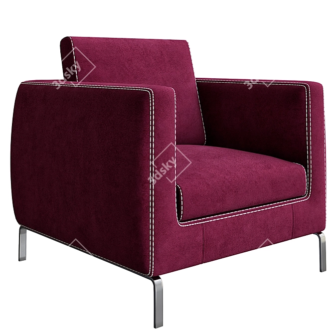 Elegant Fabric Armchair by Ray CITTERIO 3D model image 1