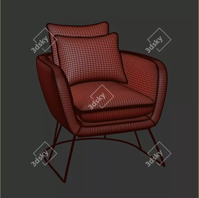 Elegant Ergonomic Arm Chair 3D model image 3