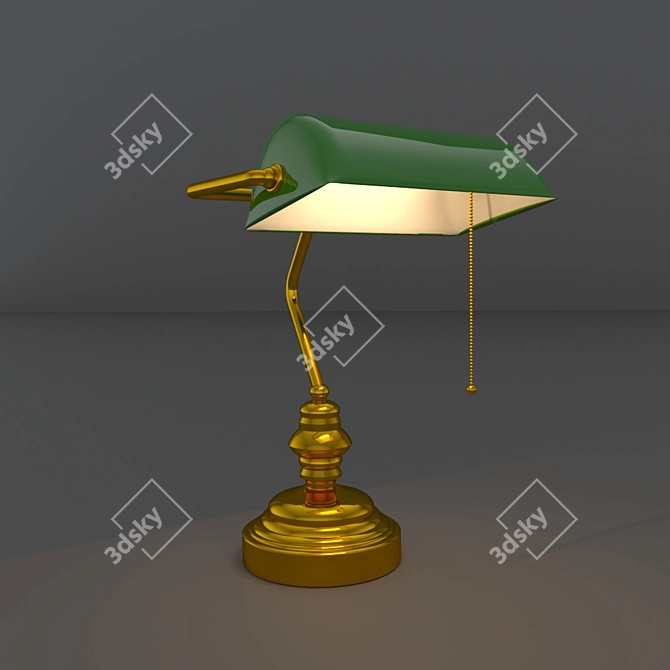 Classic Banker Desk Lamp 3D model image 1